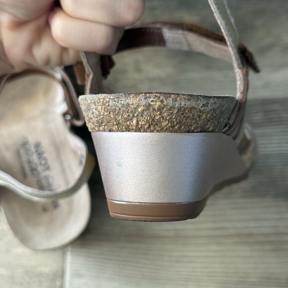 Naot Hero Wedge Sandals Women’s 39 (US 8) – Leather Strappy Cork Footbed Comfort - Picture 4 of 7